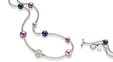 Colar em Pérolas de Vidro Purple Glam